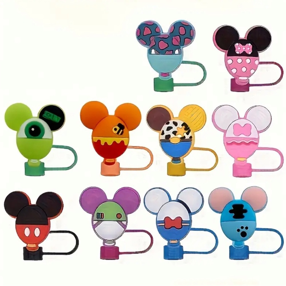 NIP Disney 10pc Straw Toppers - Picture 4 of 8